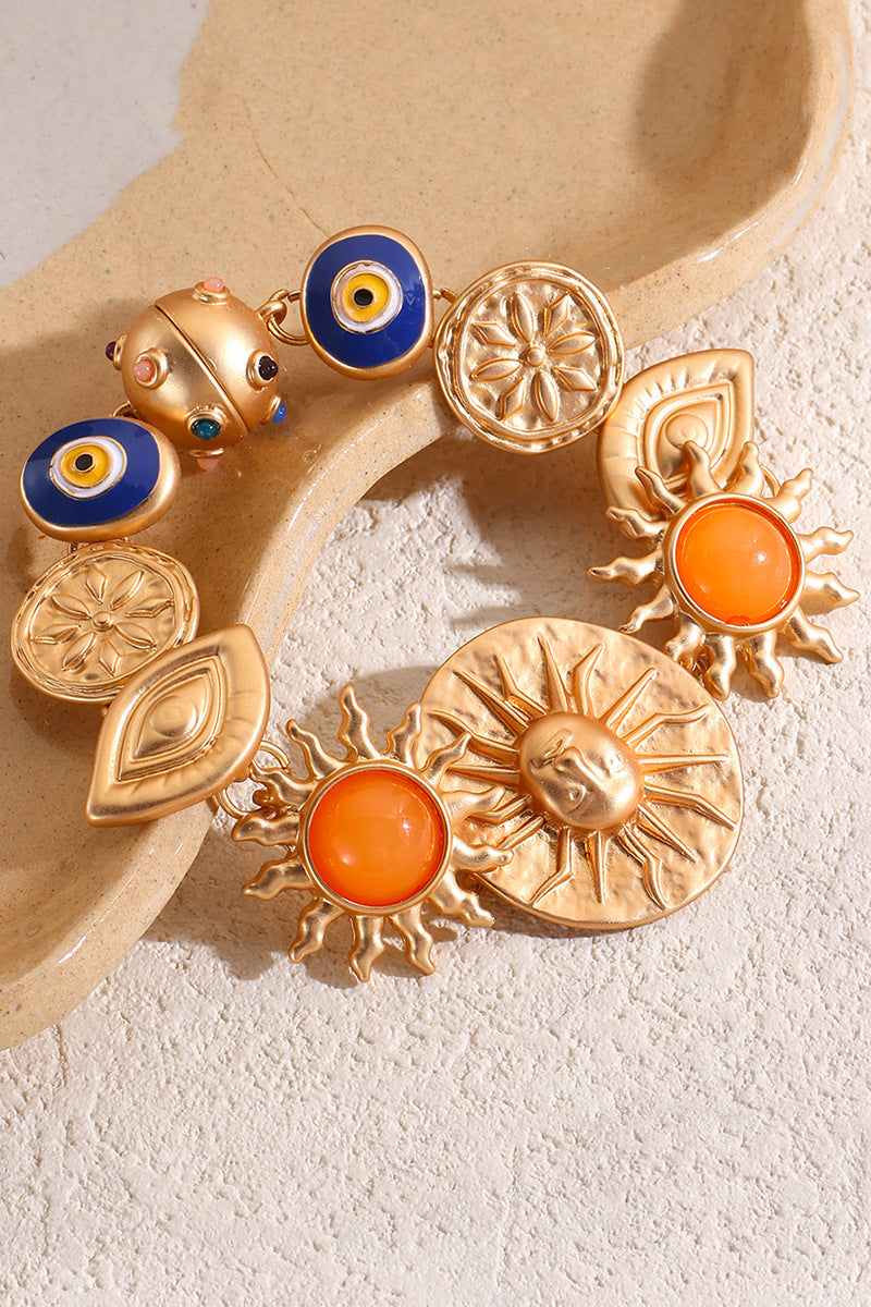 Sun and Eye Charm Bracelet