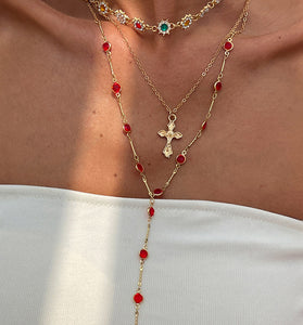 Layered Cross Pendant Necklace