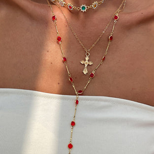 Layered Cross Pendant Necklace