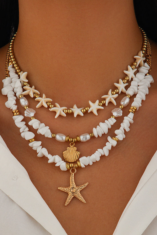 Starfish and Shell Layered Necklace