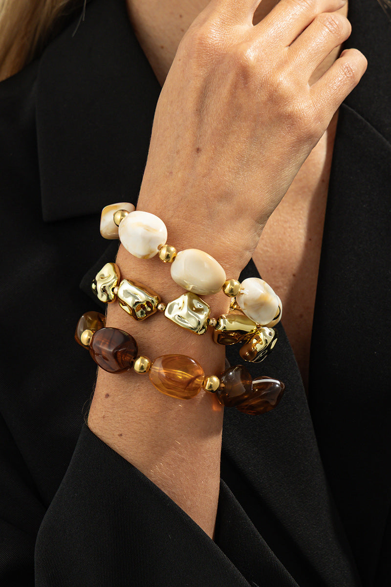 Chunky Pearl and Gold Bracelet
