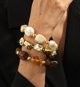 Chunky Pearl and Gold Bracelet