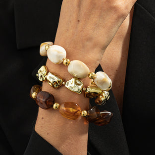 Chunky Pearl and Gold Bracelet