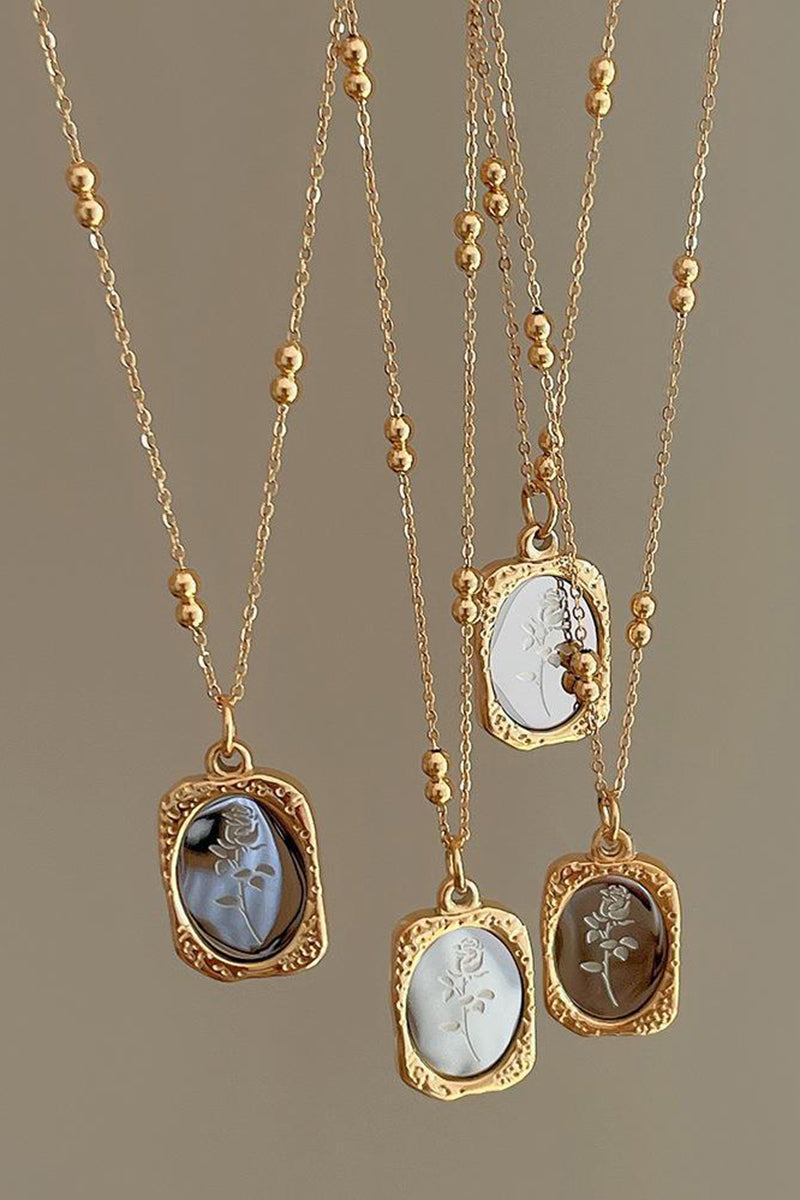 Double Layered Rose Pendant Necklace