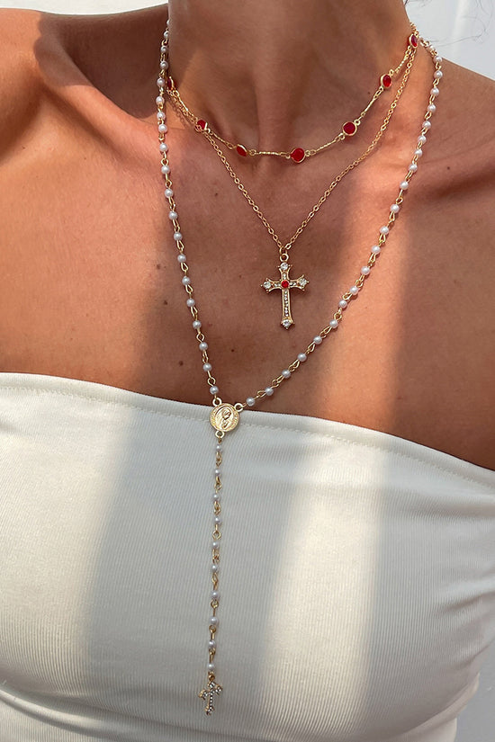 Layered Cross Pendant Necklace