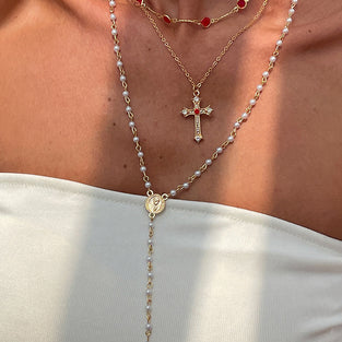 Layered Cross Pendant Necklace