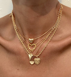 Heart Charm Layered Necklace