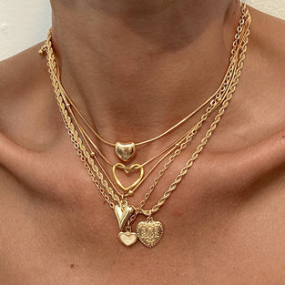 Heart Charm Layered Necklace