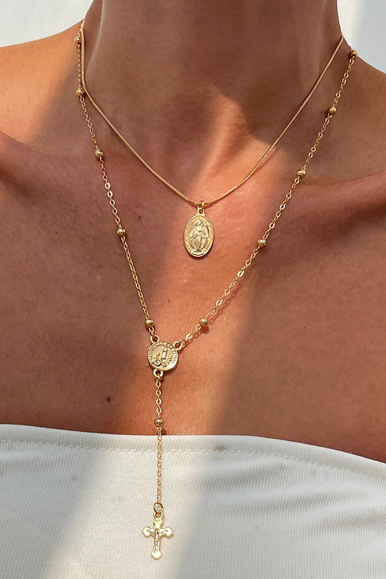 Layered Cross Pendant Necklace