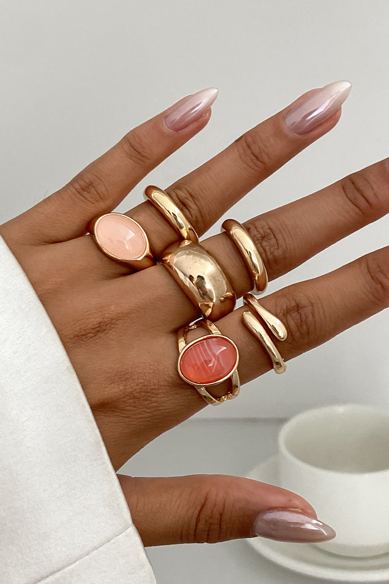 Elegant Stone-Set Adjustable Ring