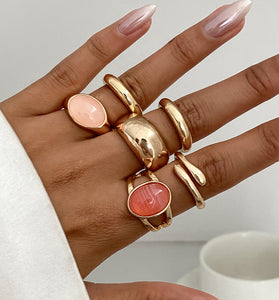Elegant Stone-Set Adjustable Ring