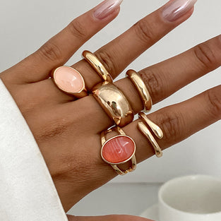 Elegant Stone-Set Adjustable Ring