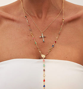 Layered Cross Pendant Necklace