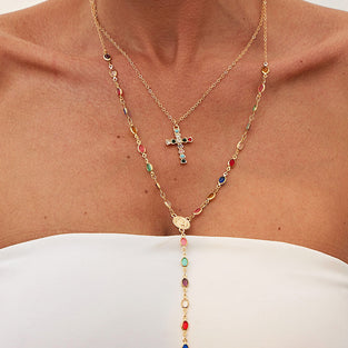 Layered Cross Pendant Necklace