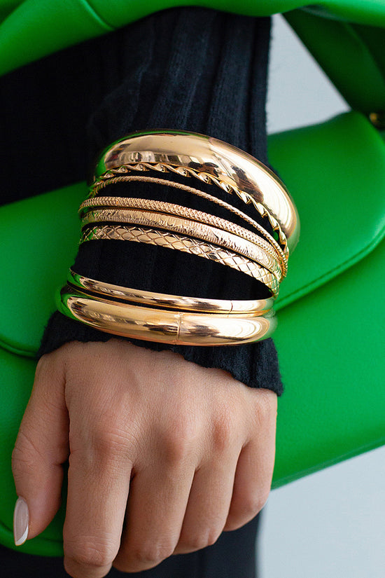 Elegant Gold Bangle Bracelet Set