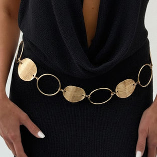 Gold Circle Chain Waist Belt