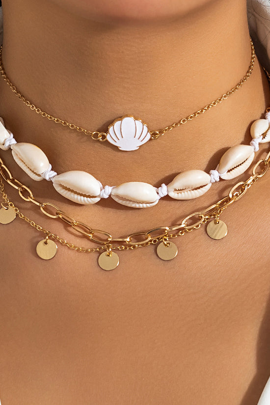 Starfish and Shell Charm Layered Necklace