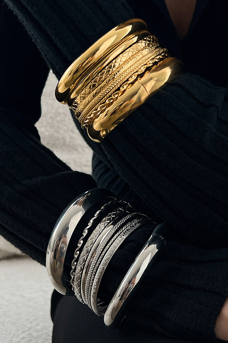 Elegant Gold Bangle Bracelet Set