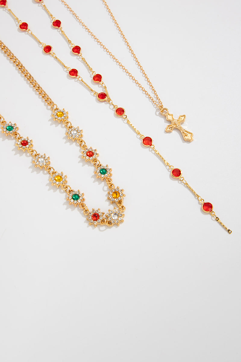 Layered Cross Pendant Necklace