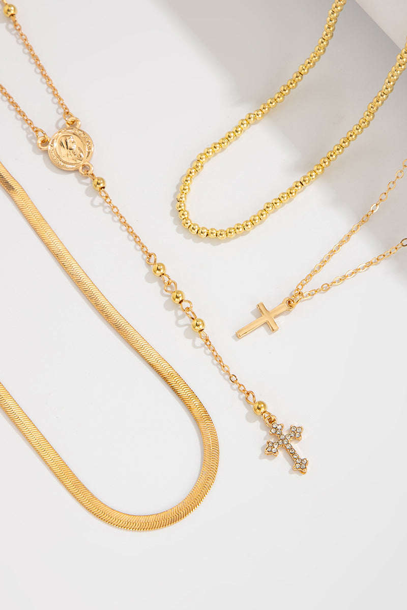 Layered Cross Pendant Necklace