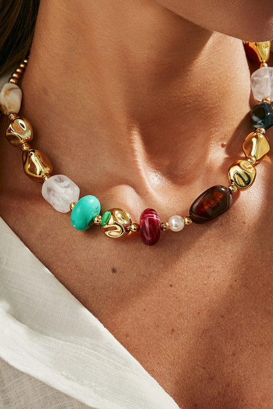 Bold Gemstone Statement Necklace