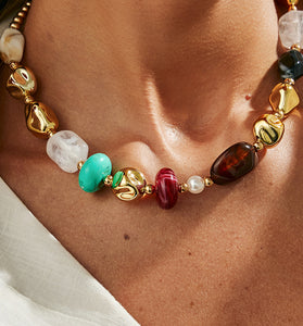 Bold Gemstone Statement Necklace