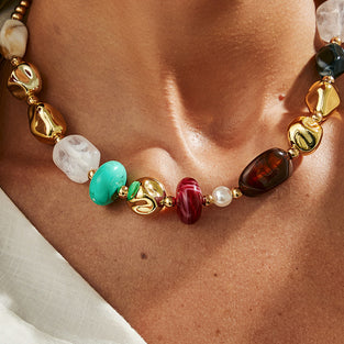 Bold Gemstone Statement Necklace