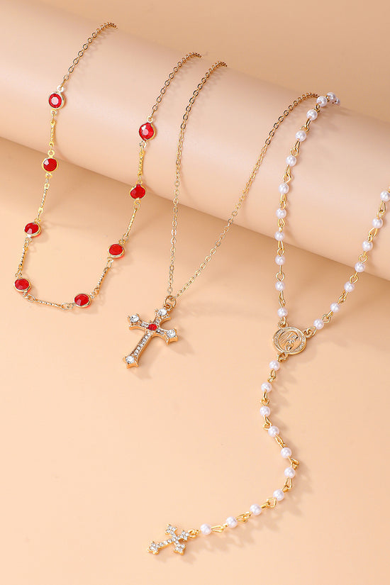 Layered Cross Pendant Necklace
