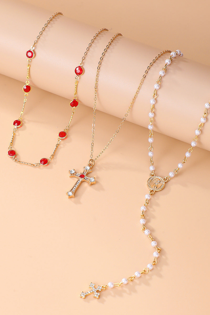 Layered Cross Pendant Necklace