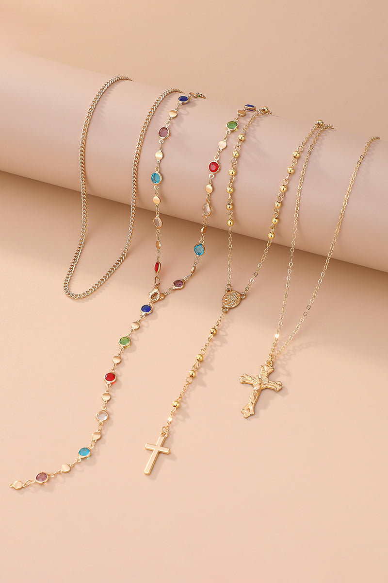 Layered Cross Pendant Necklace