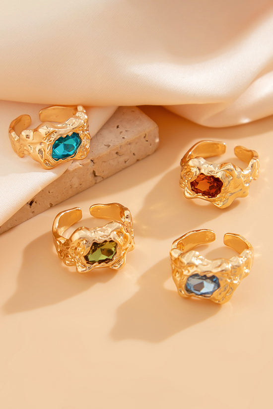 Geometric Gemstone Statement Ring