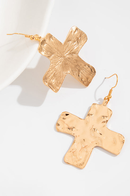 Hammered Cross Pendant Chain Necklace