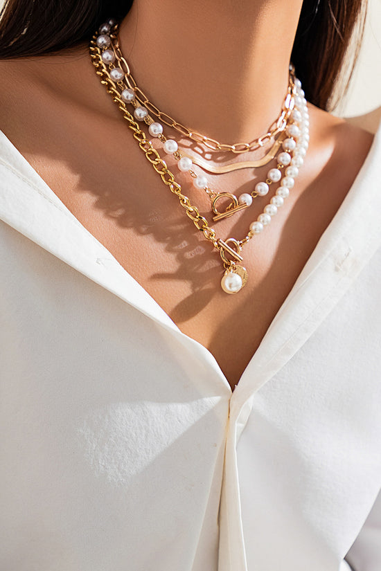 Charm Layered Pearl Necklace