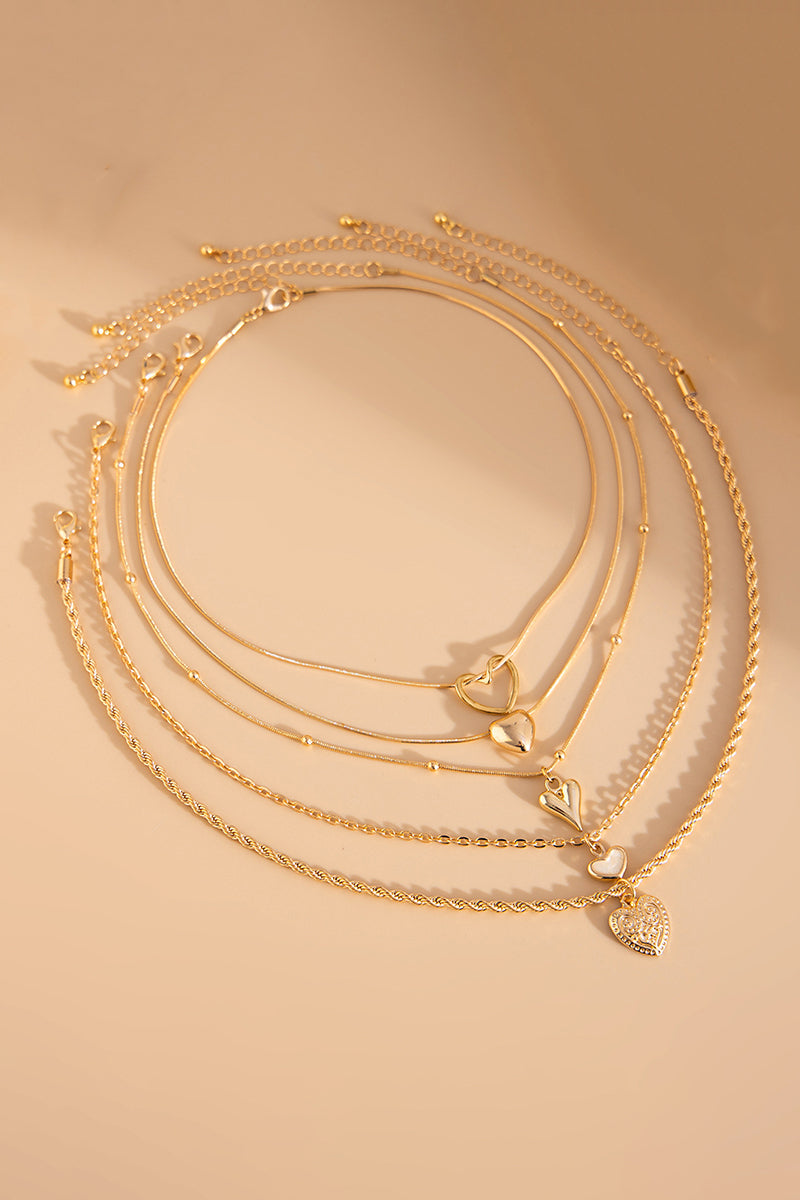 Heart Charm Layered Necklace