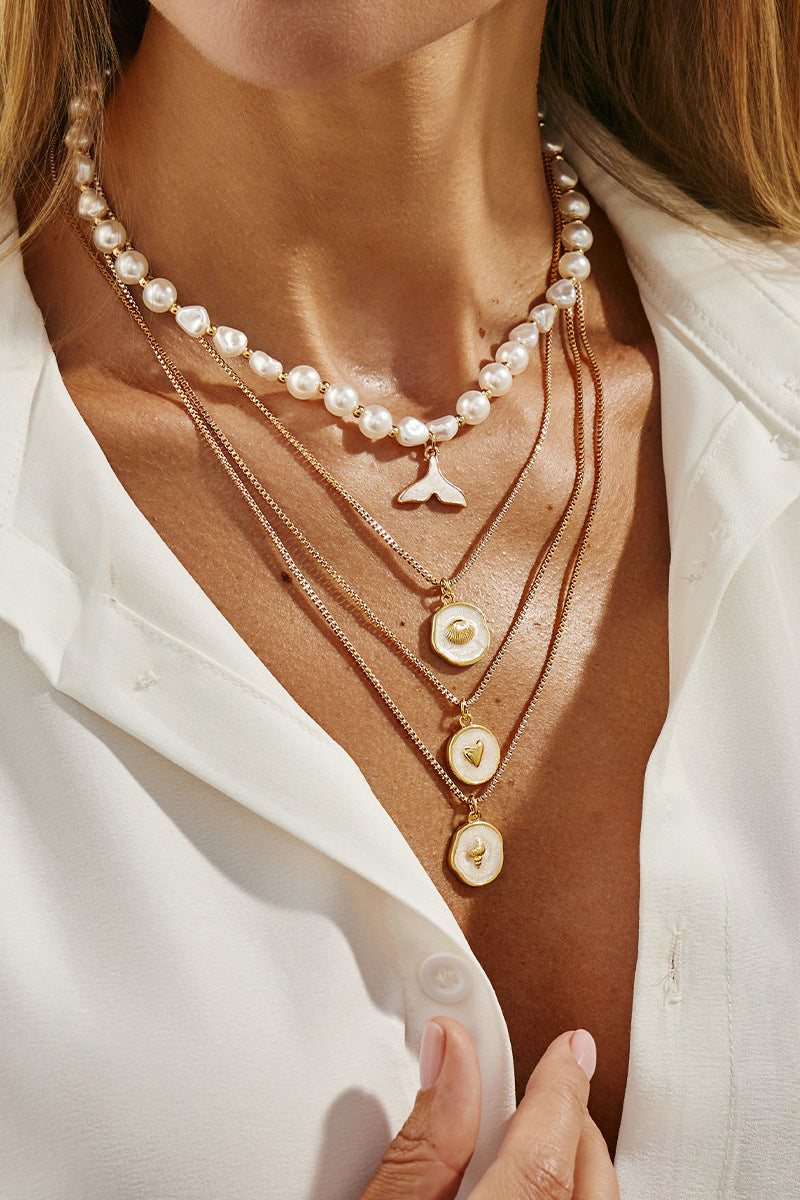 Ocean-Themed Gold Statement Necklace
