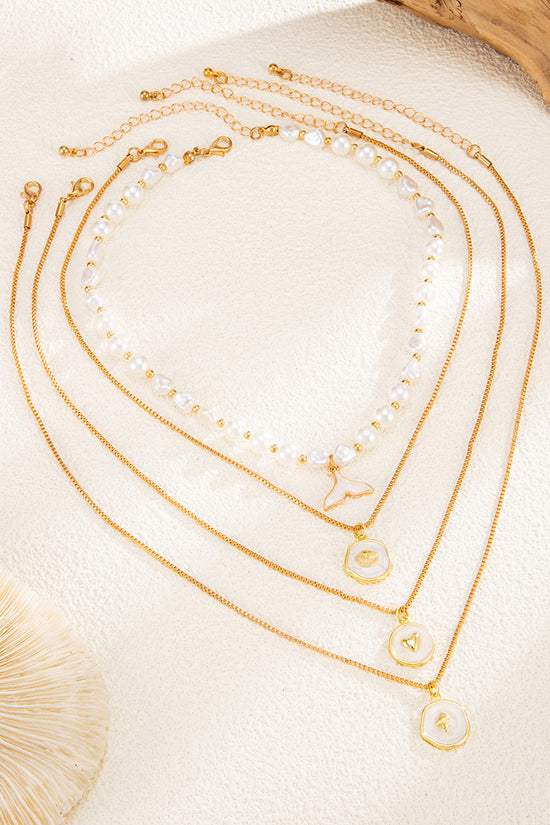 Ocean-Themed Gold Statement Necklace