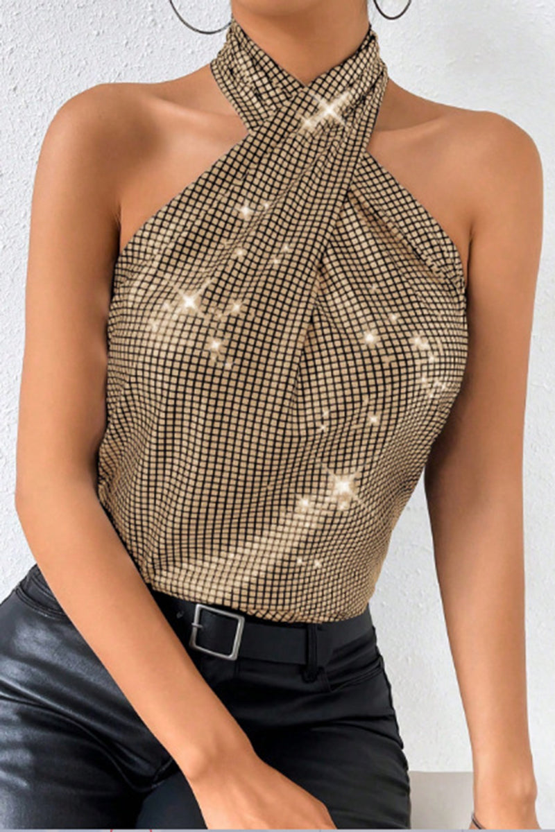 Crisscross Sparkle Tank Top