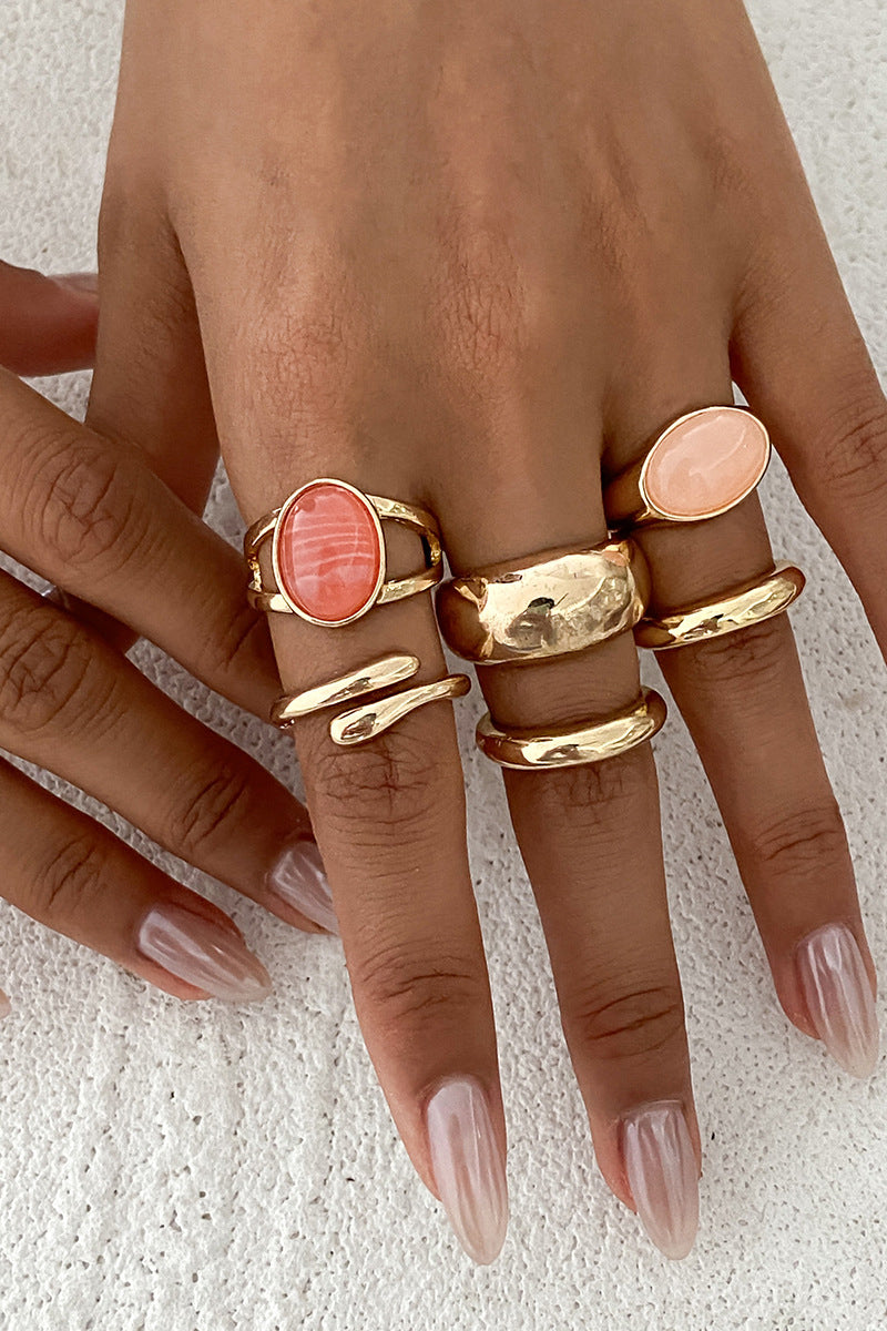 Elegant Stone-Set Adjustable Ring
