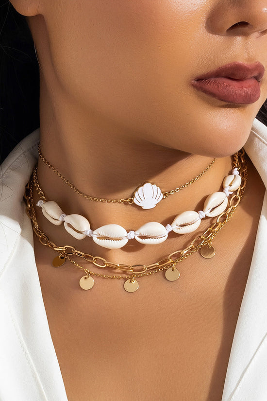 Starfish and Shell Charm Layered Necklace