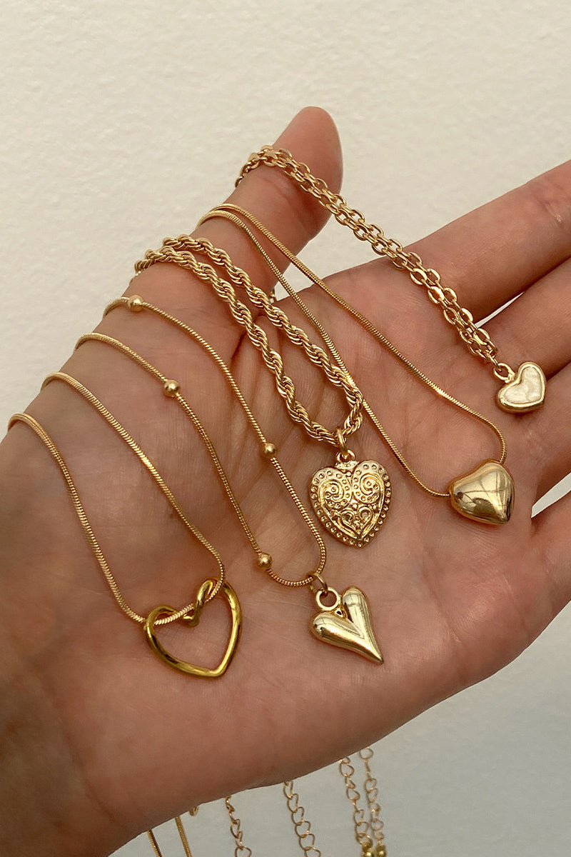 Heart Charm Layered Necklace