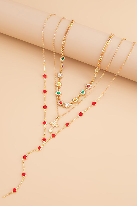 Layered Cross Pendant Necklace