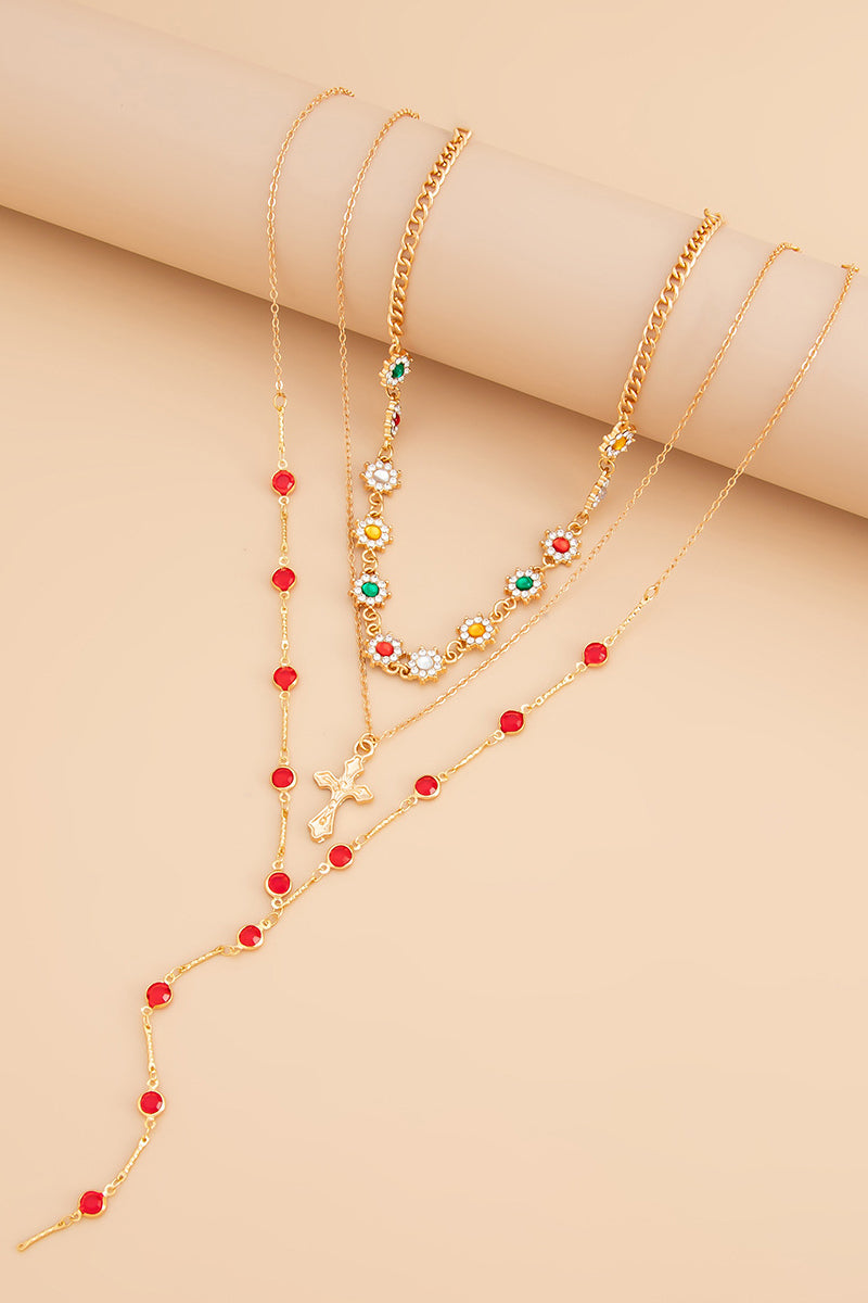 Layered Cross Pendant Necklace