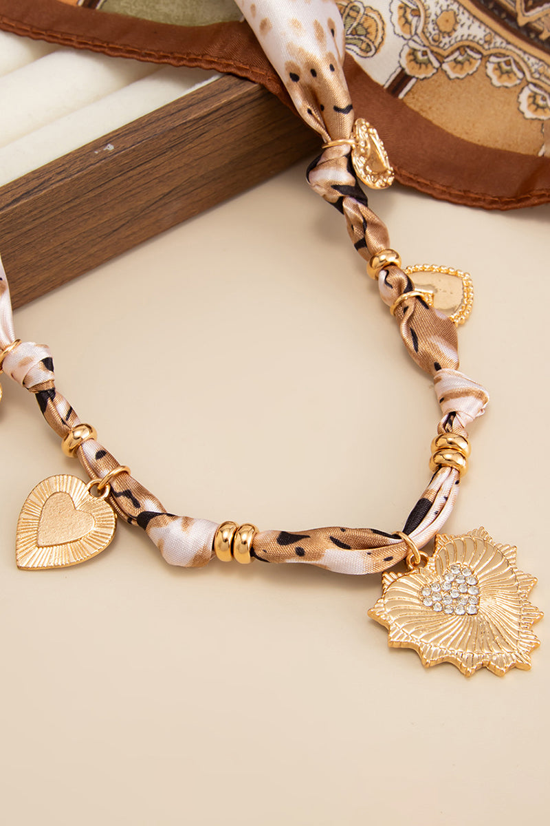 Heart Pendant Ribbon Necklace