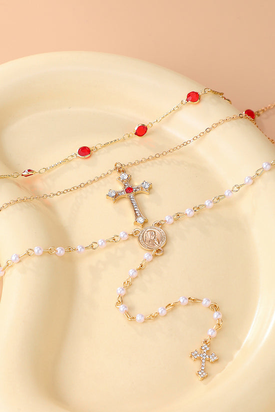 Layered Cross Pendant Necklace