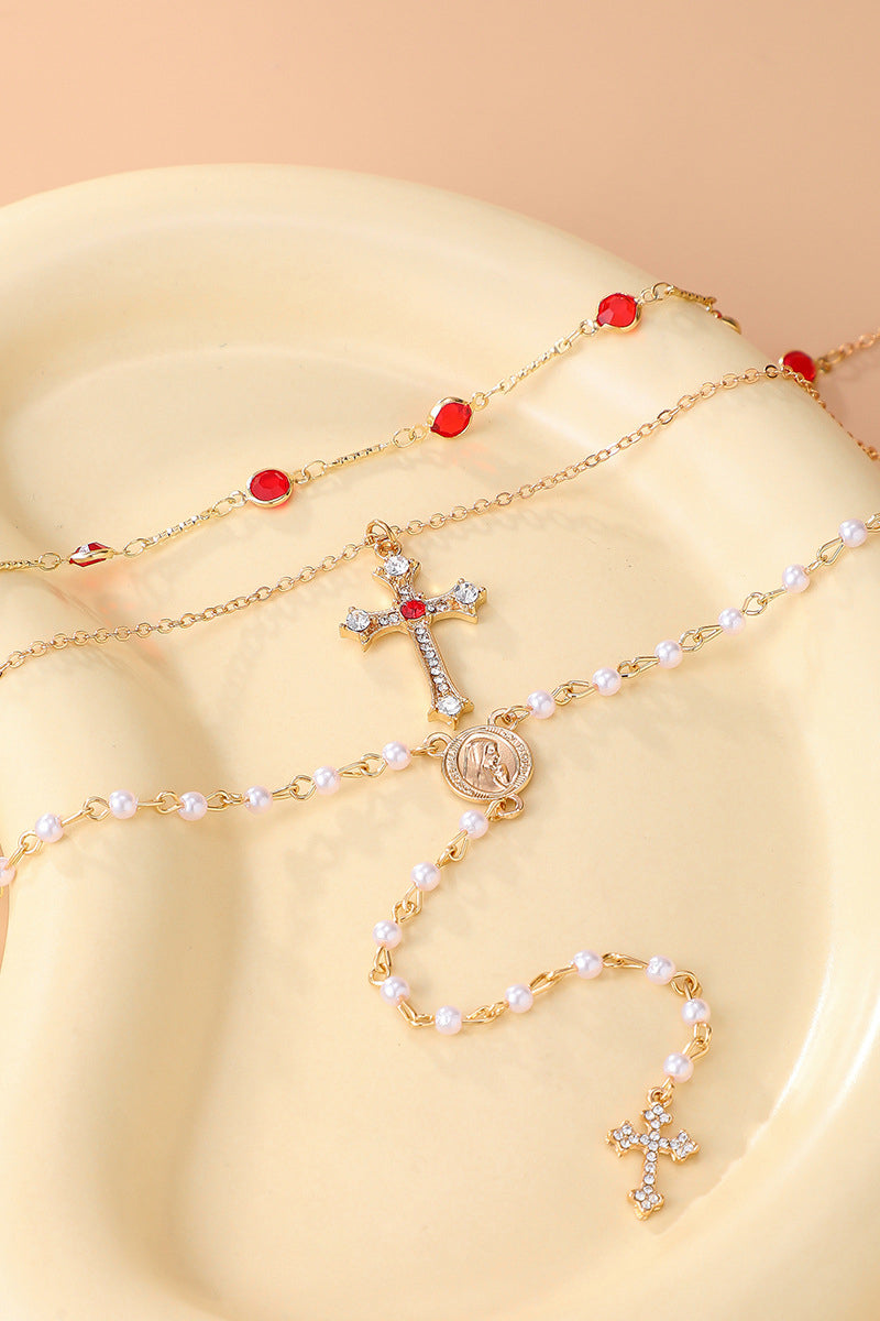 Layered Cross Pendant Necklace