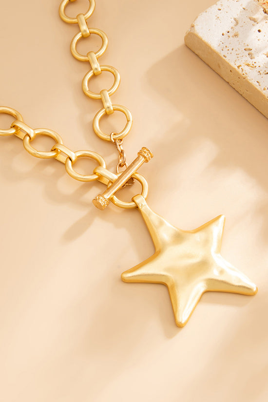 Chunky Chain Cross Pendant Necklace