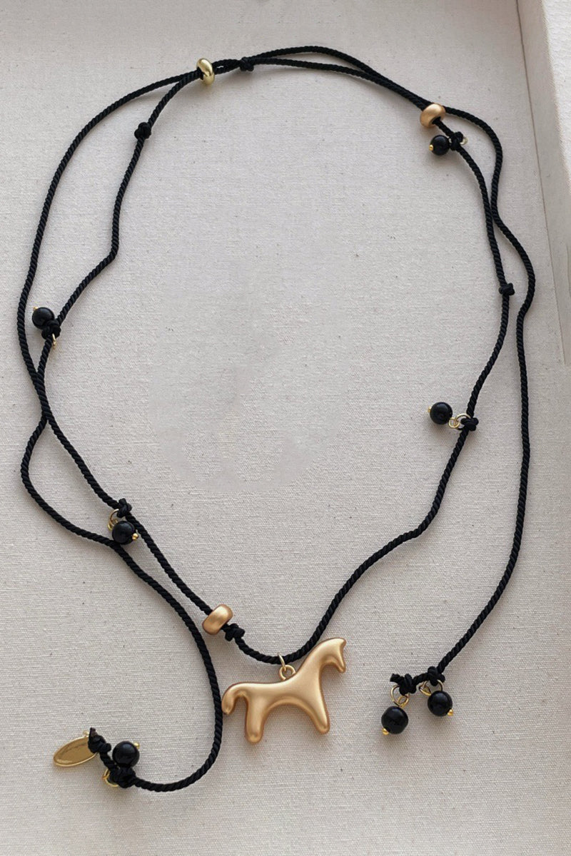 Abstract Pendant Layered Necklace