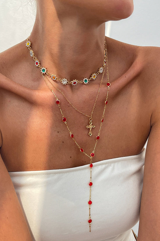 Layered Cross Pendant Necklace