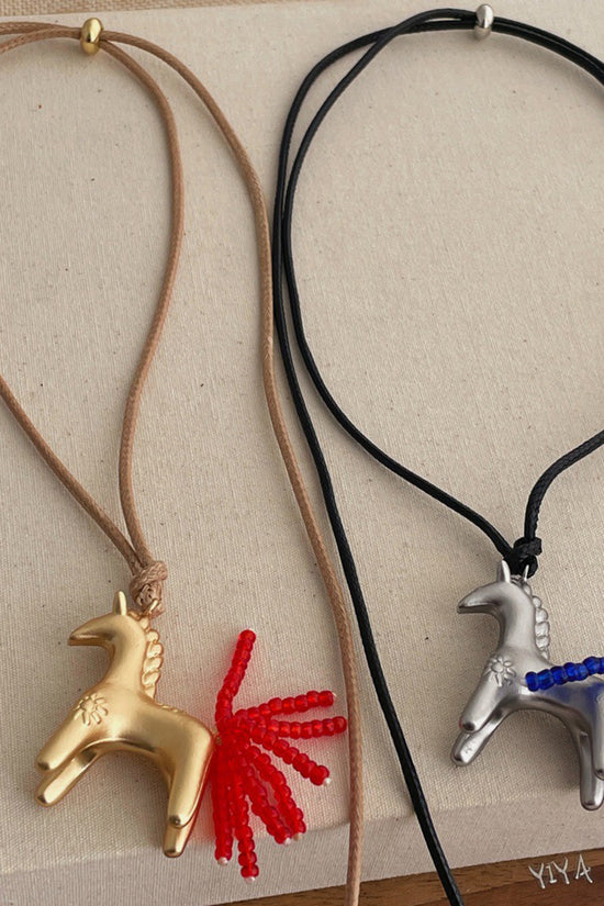 Horse Charm Beaded Necklace