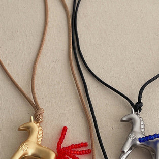 Horse Charm Beaded Necklace